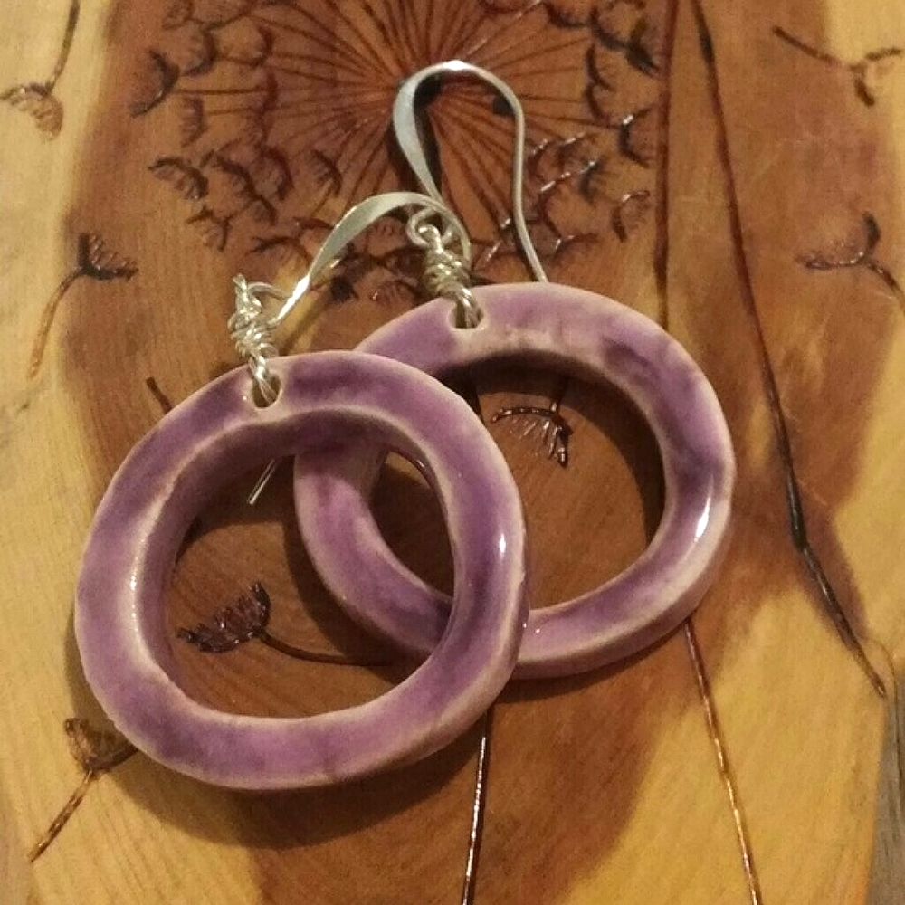 *NEW* Ceramic Hoop Pendant Earrings